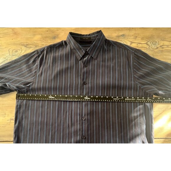 Axist Surf Soft Button Up Shirt Mens XL Navy Stripe Short Sleeve Casual  Modal - Picture 5 of 6